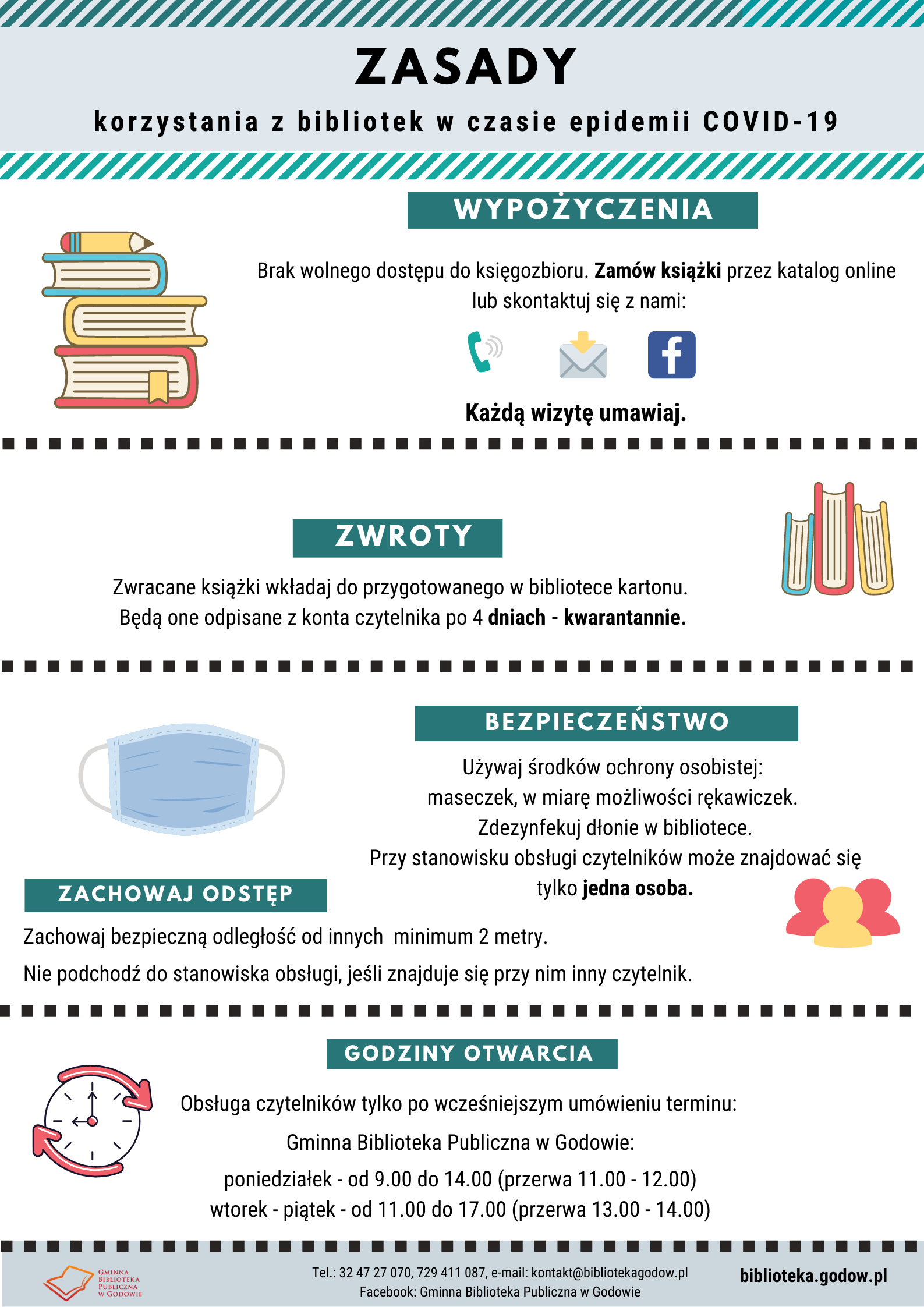 Zasady korzystania z bibliotek w czasie epidemii COVID-19